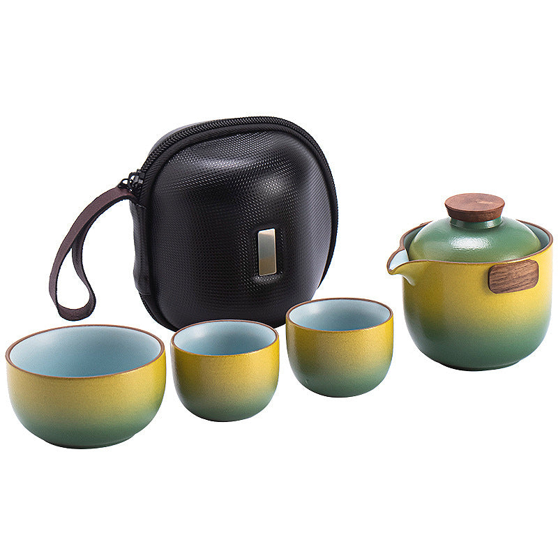 Travel Tea Set Portable Camping Outdoor One Pot Fills Three Cups Kung Fu Tea Set Suit Simple Teapot Our Tea Sets